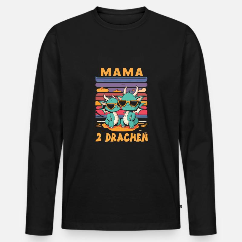 Mama - Männer Premium Bio Langarmshirt - Schwarz
