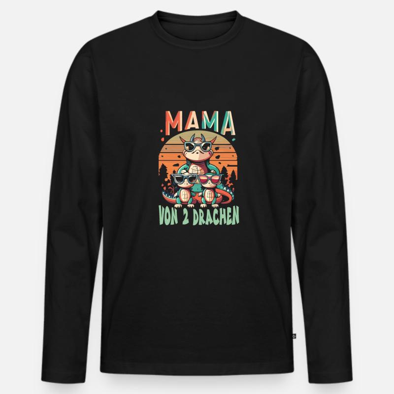 Mama - Männer Premium Bio Langarmshirt - Schwarz