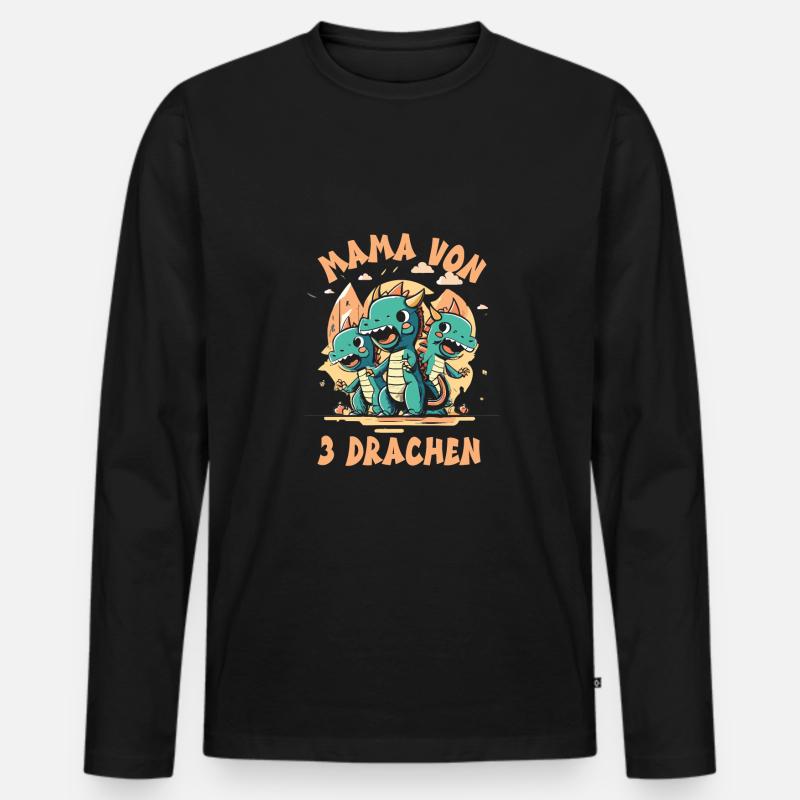 Mama - Männer Premium Bio Langarmshirt - Schwarz