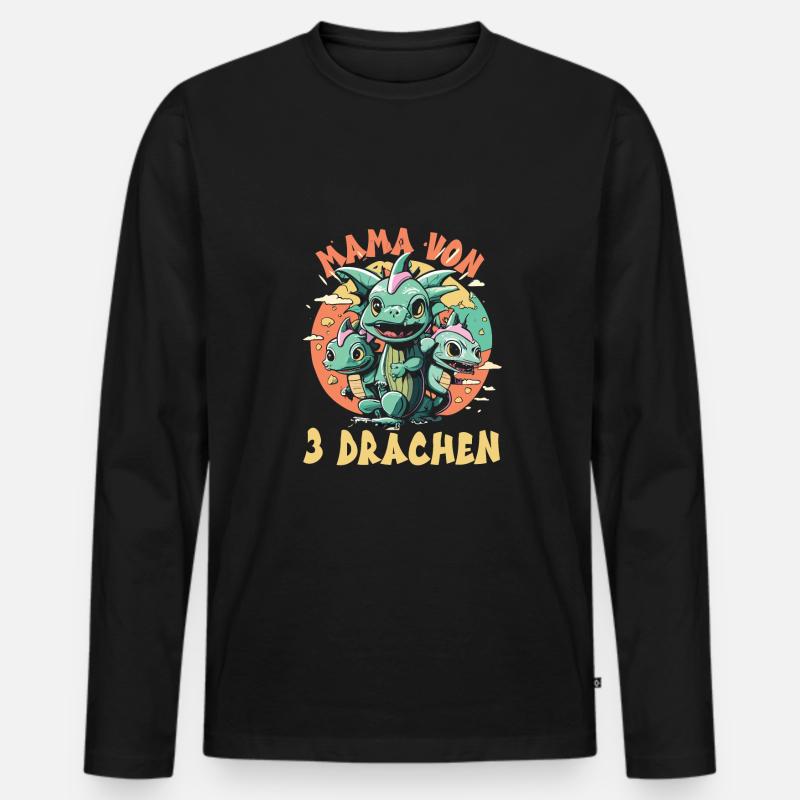 Mama - Männer Premium Bio Langarmshirt - Schwarz