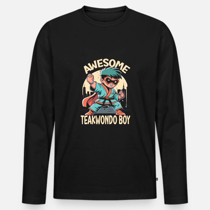 Teakwondo - Männer Premium Bio Langarmshirt - Schwarz