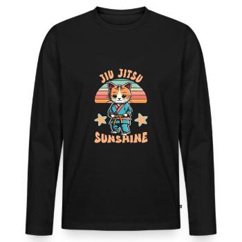 Jiu Jitsu - T-shirt manches longues Premium bio Homme - noir - Devant - Nico (187cm)