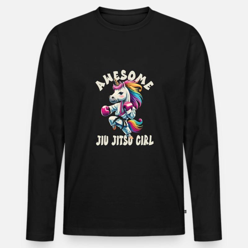 Jiu Jitsu - Männer Premium Bio Langarmshirt - Schwarz