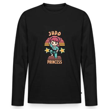 Judo - T-shirt manches longues Premium bio Homme - noir - Devant - Nico (187cm)
