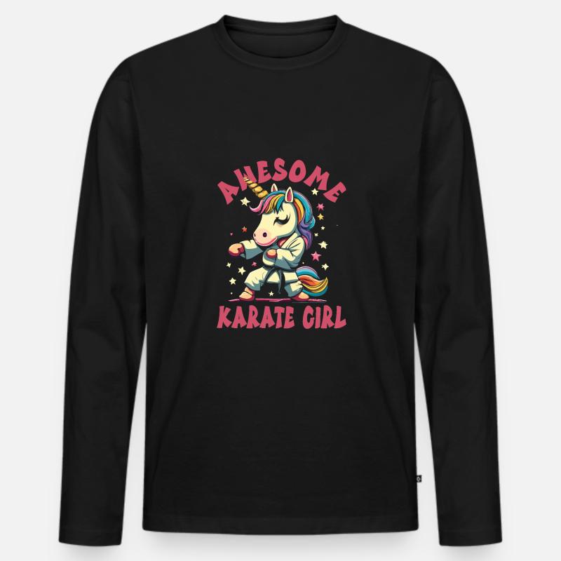 Karate - Männer Premium Bio Langarmshirt - Schwarz