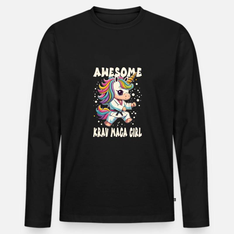 Krav Maga - Männer Premium Bio Langarmshirt - Schwarz