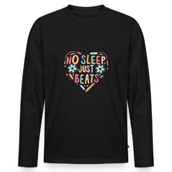 Festival - Männer Premium Bio Langarmshirt - Schwarz - Vorne - Nico (187cm)