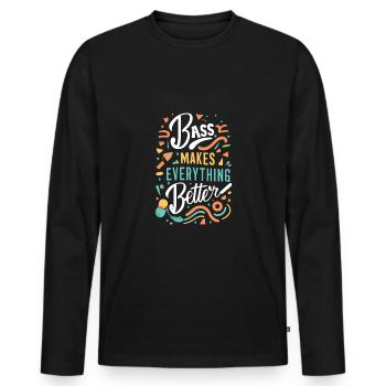 Festival - Männer Premium Bio Langarmshirt - Schwarz - Vorne - Nico (187cm)