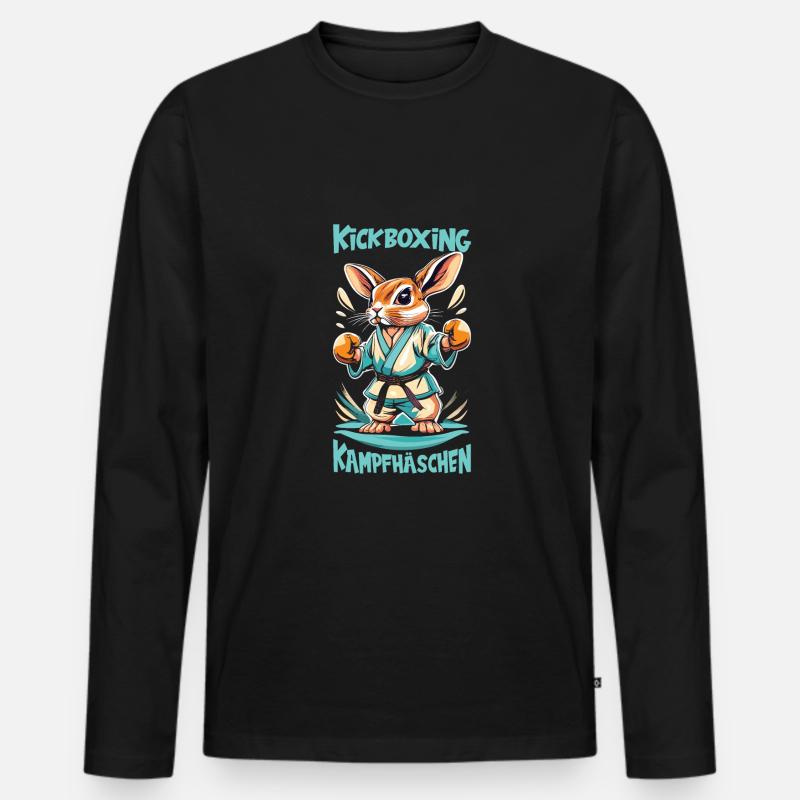 Kickboxen - Männer Premium Bio Langarmshirt - Schwarz