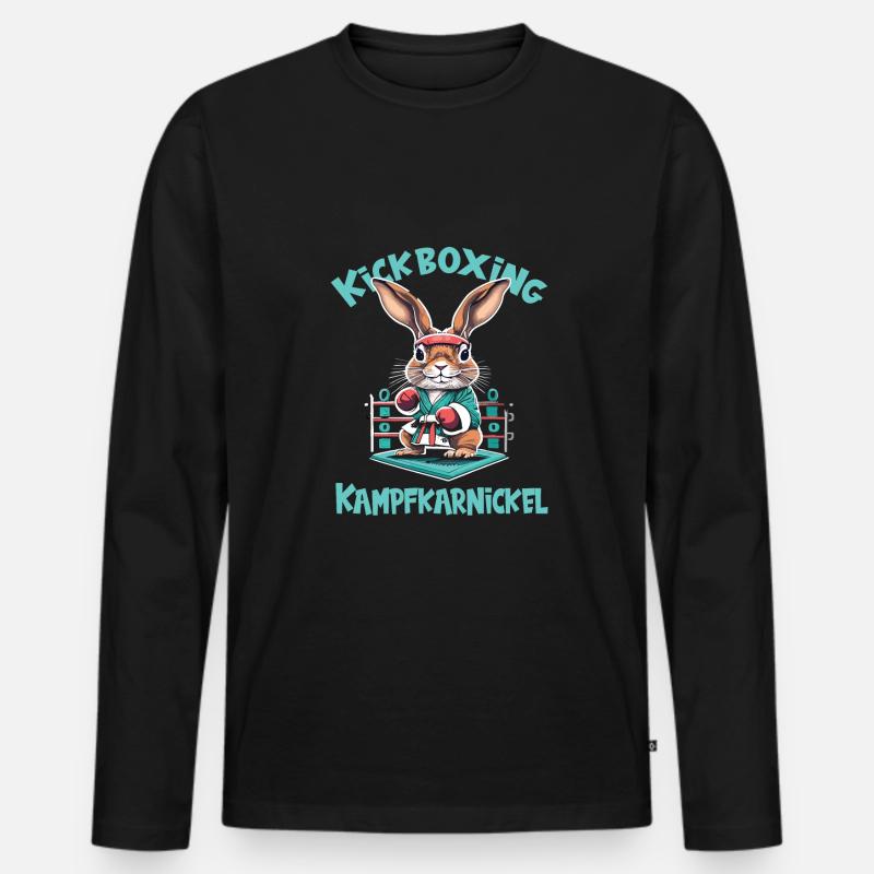 Kickboxen - Männer Premium Bio Langarmshirt - Schwarz