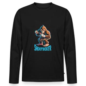 Poing nu - T-shirt manches longues Premium bio Homme - noir - Devant - Nico (187cm)
