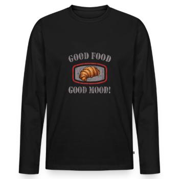 Cuisine française - T-shirt manches longues Premium bio Homme - noir - Devant - Nico (187cm)