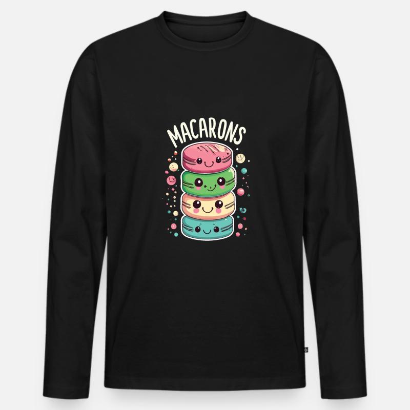 Französisches Essen - Männer Premium Bio Langarmshirt - Schwarz