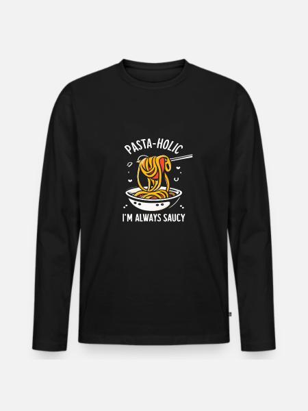 Italian food - Men's Premium Organic Long Sleeve Shirt - black