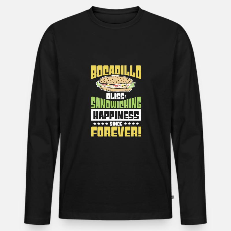 Spanisches Essen - Männer Premium Bio Langarmshirt - Schwarz