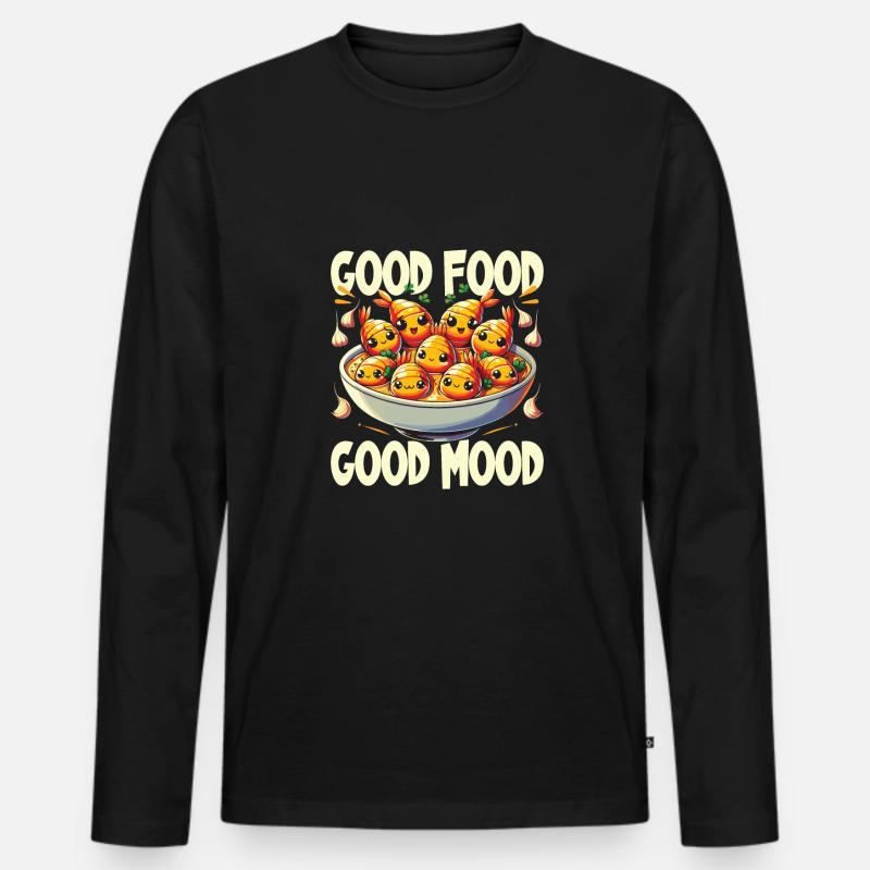 Spanisches Essen - Männer Premium Bio Langarmshirt - Schwarz