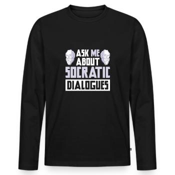 Philosophie - T-shirt manches longues Premium bio Homme - noir - Devant - Nico (187cm)