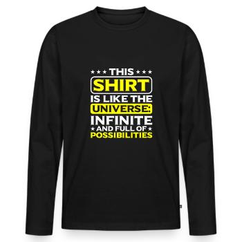 Philosophie - T-shirt manches longues Premium bio Homme - noir - Devant - Nico (187cm)