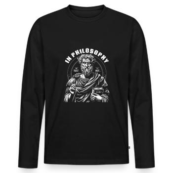Philosophie - T-shirt manches longues Premium bio Homme - noir - Devant - Nico (187cm)
