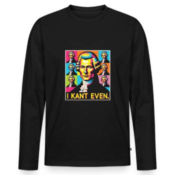 Philosophie - T-shirt manches longues Premium bio Homme - noir - Devant - Nico (187cm)