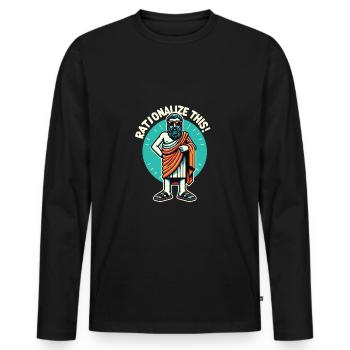 Philosophie - T-shirt manches longues Premium bio Homme - noir - Devant - Nico (187cm)