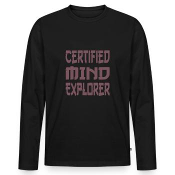 Psychologist - Men's Premium Organic Long Sleeve Shirt - black - Front - Nico (187cm)