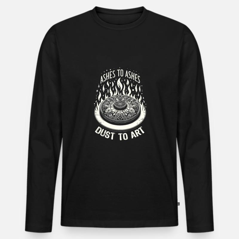 Holzbrennen - Männer Premium Bio Langarmshirt - Schwarz