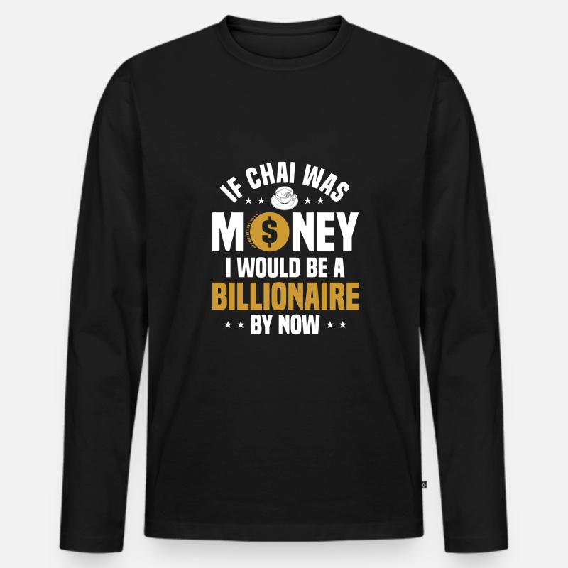 Chai - Männer Premium Bio Langarmshirt - Schwarz