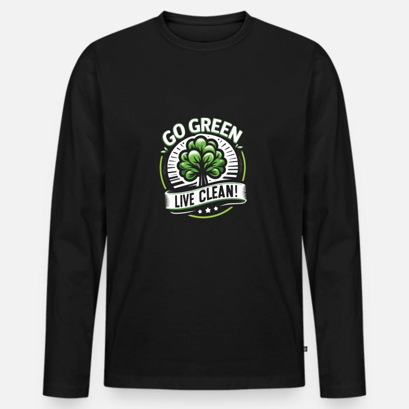 Umweltschutz - Männer Premium Bio Langarmshirt - Schwarz