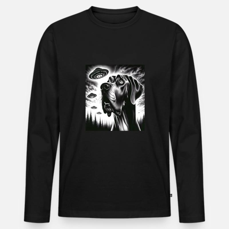 Deutsche Dogge - Männer Premium Bio Langarmshirt - Schwarz