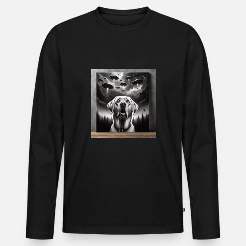 Labrador - Männer Premium Bio Langarmshirt - Schwarz