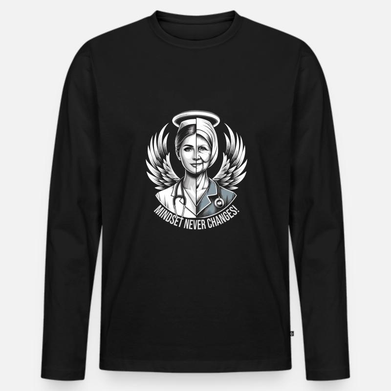 Altenpflegerin - Männer Premium Bio Langarmshirt - Schwarz