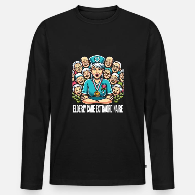 Altenpflegerin - Männer Premium Bio Langarmshirt - Schwarz