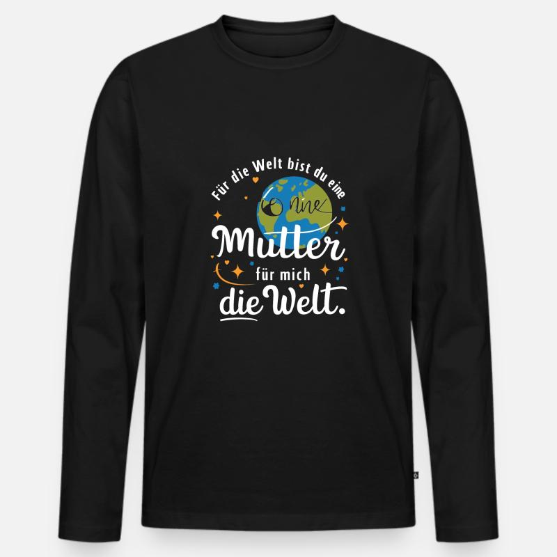 Muttertag - Männer Premium Bio Langarmshirt - Schwarz
