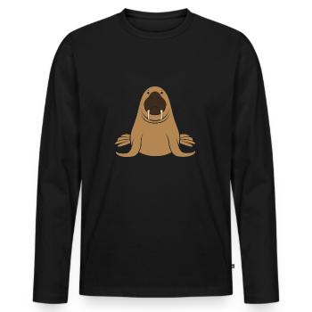 Morse - T-shirt manches longues Premium bio Homme - noir - Devant - Nico (187cm)