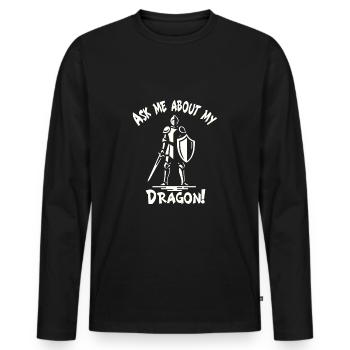 Marché médiéval - T-shirt manches longues Premium bio Homme - noir - Devant - Nico (187cm)