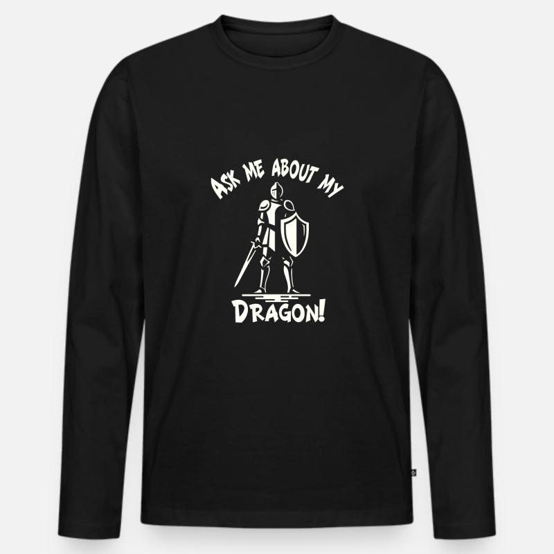 Mittelalter Markt - Männer Premium Bio Langarmshirt - Schwarz