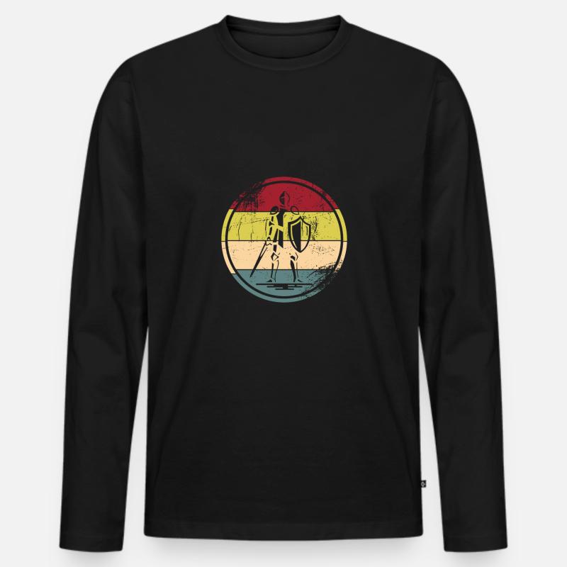 Mittelalter Markt - Männer Premium Bio Langarmshirt - Schwarz