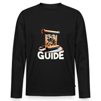 Marché médiéval - T-shirt manches longues Premium bio Homme - noir - Devant - Nico (187cm)