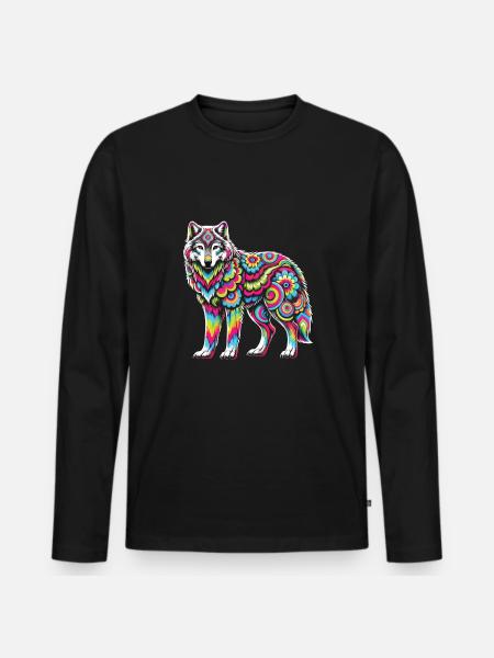 Hippie Festival - Männer Premium Bio Langarmshirt - Schwarz