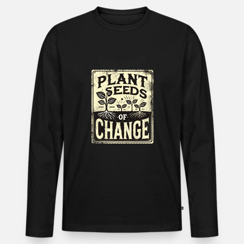 Garten - Männer Premium Bio Langarmshirt - Schwarz
