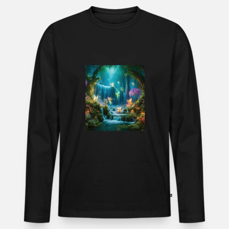 Märchen - Männer Premium Bio Langarmshirt - Schwarz