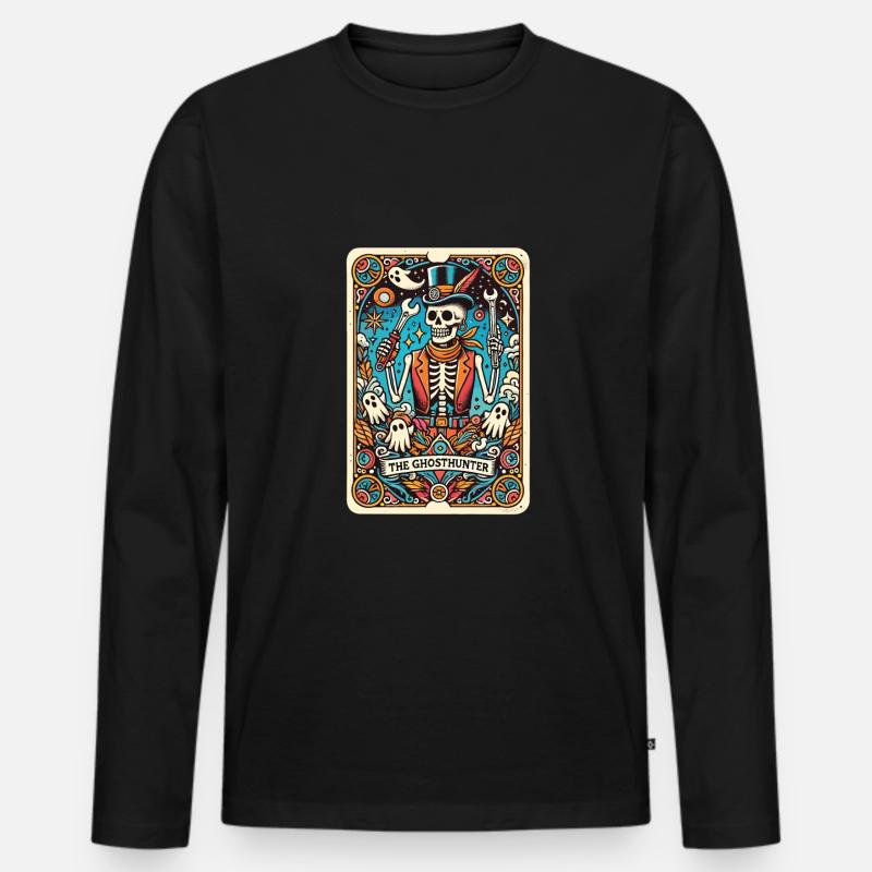 Halloween - Männer Premium Bio Langarmshirt - Schwarz