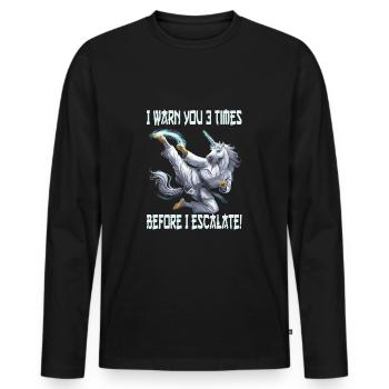 Kampfsport - Männer Premium Bio Langarmshirt - Schwarz - Vorne - Nico (187cm)