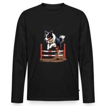 Agility - Männer Premium Bio Langarmshirt - Schwarz - Vorne - Nico (187cm)