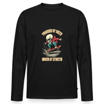 Planche à roulettes E - T-shirt manches longues Premium bio Homme - noir - Devant - Nico (187cm)