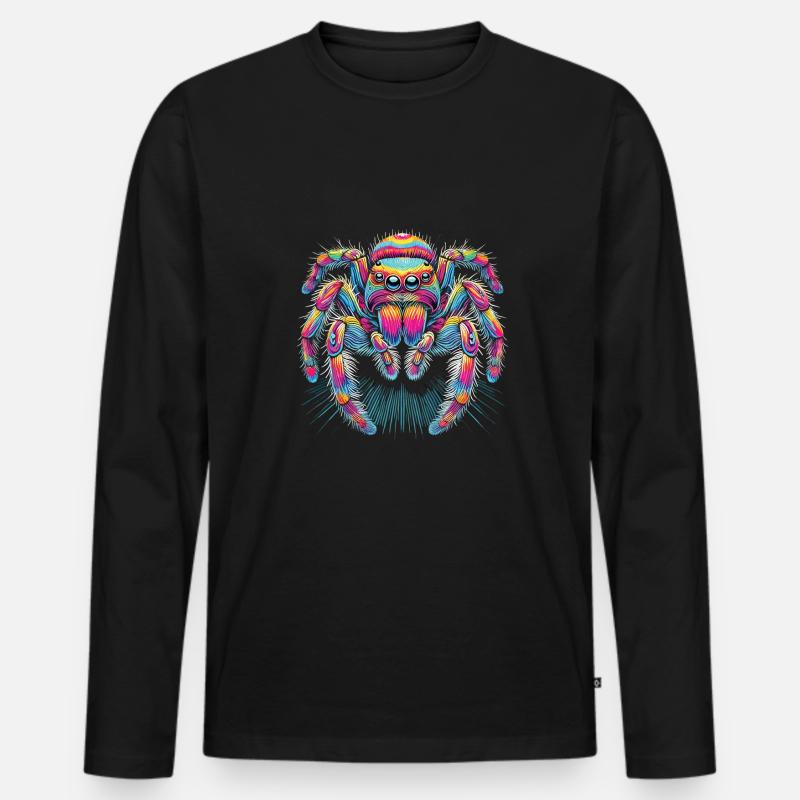 Spinne - Männer Premium Bio Langarmshirt - Schwarz