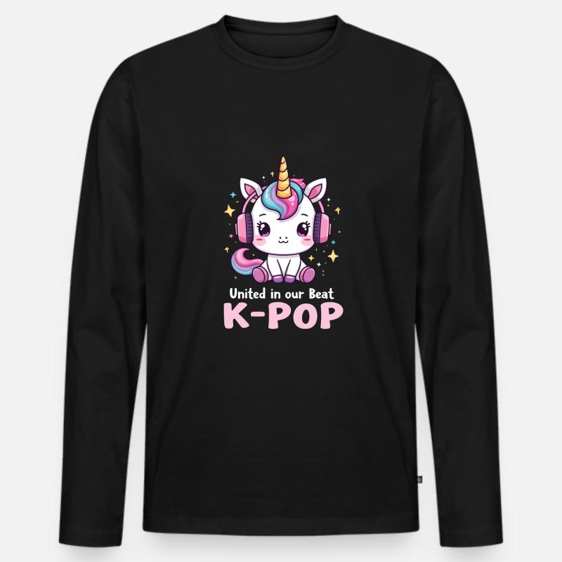 K-Pop - Männer Premium Bio Langarmshirt - Schwarz