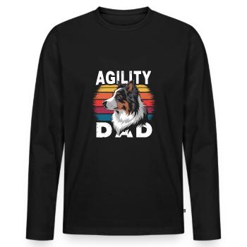 Agility - Männer Premium Bio Langarmshirt - Schwarz - Vorne - Nico (187cm)