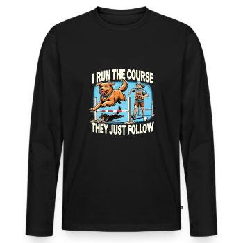 Agility - Männer Premium Bio Langarmshirt - Schwarz - Vorne - Nico (187cm)